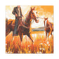 Wild Horses Grazing - Canvas