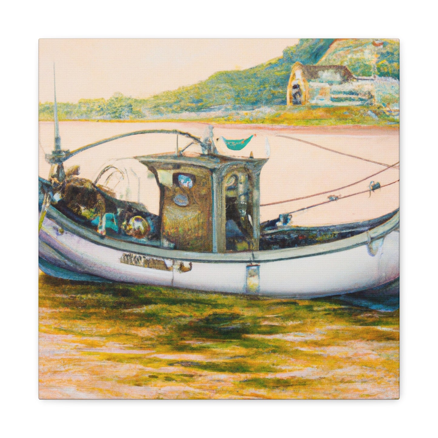 Fishing at Sea Reflected - Canvas