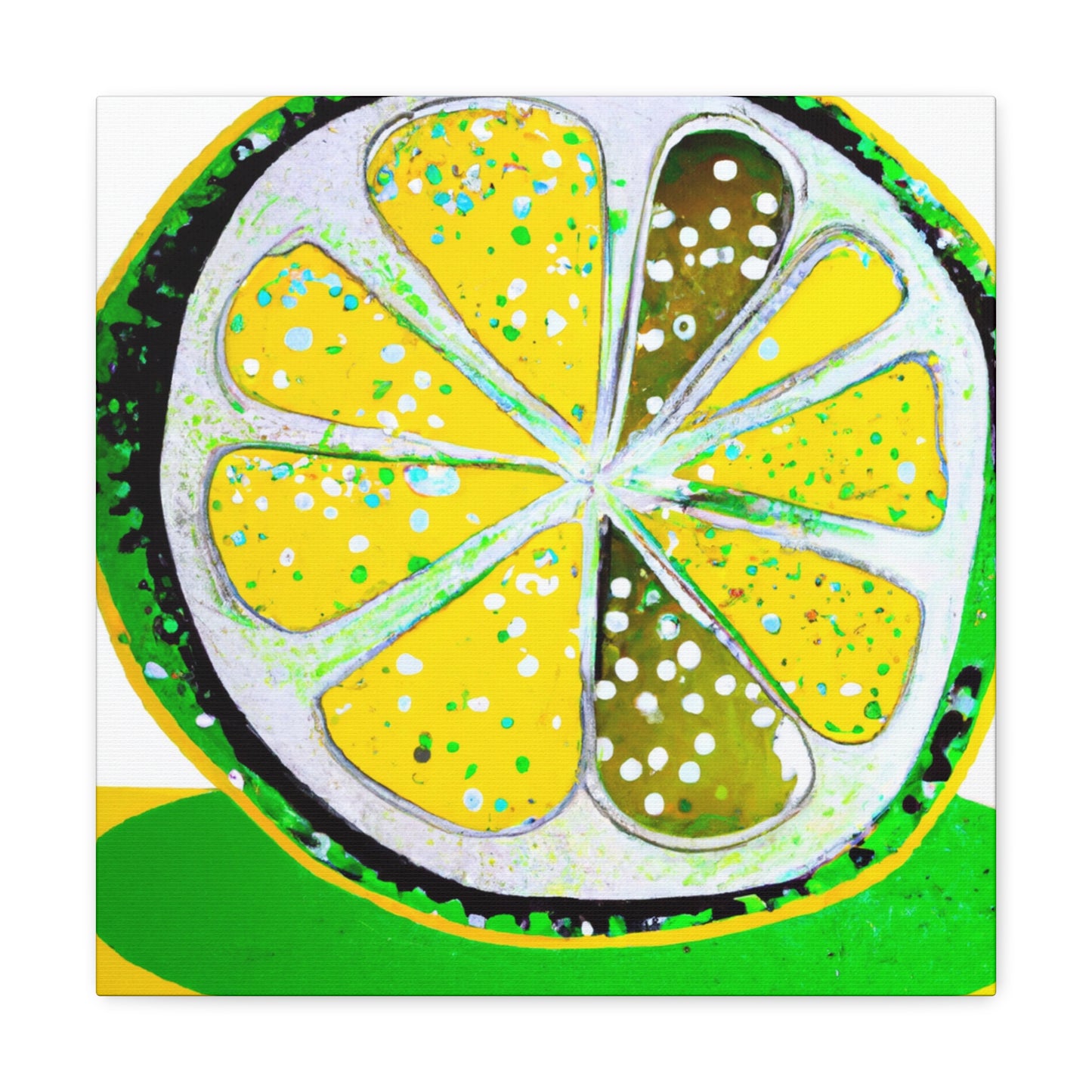 Lemon Folk Art Painting - Canvas