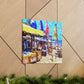 "Beach Shops Impressionism" - Canvas