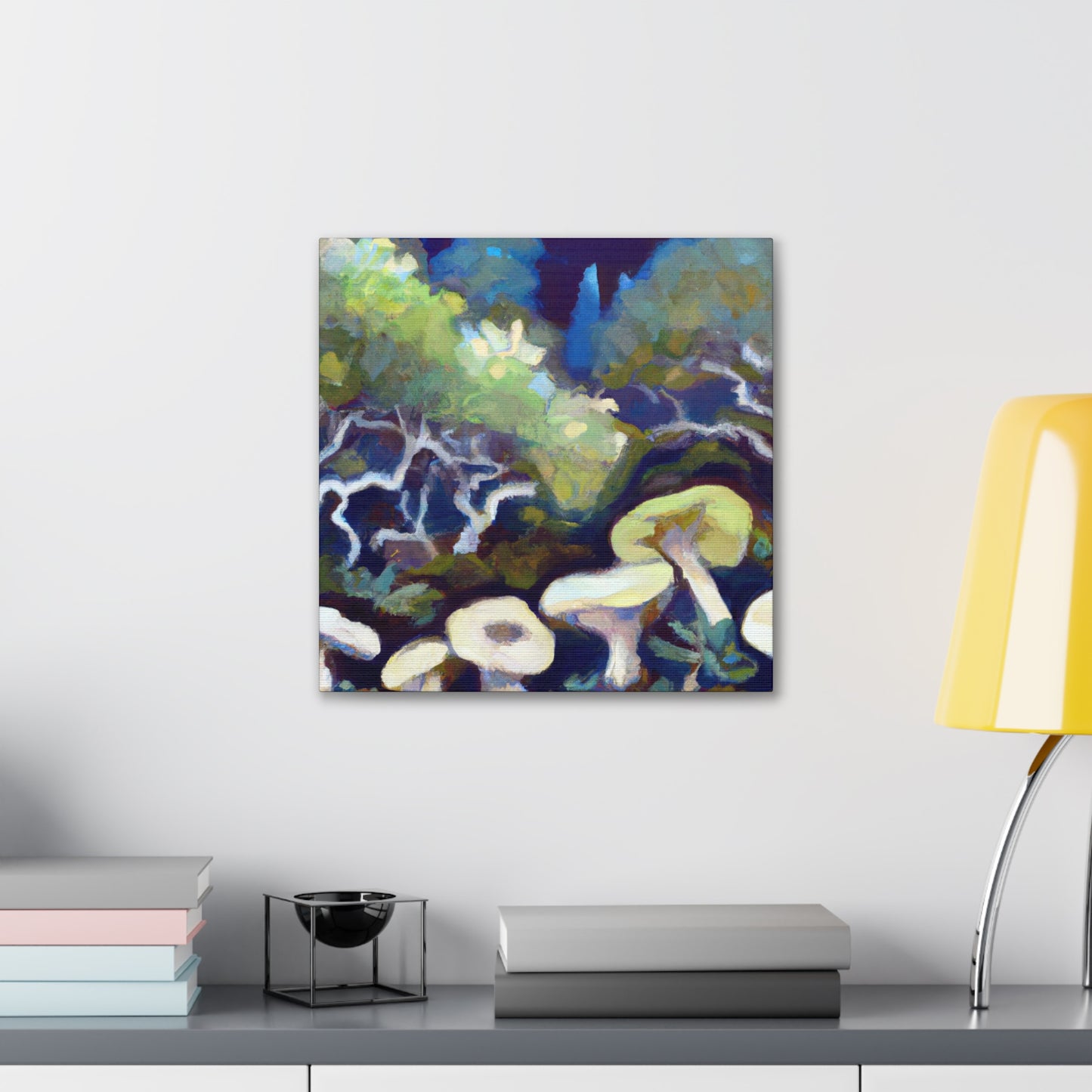 Mushroom Impressionism Scene - Canvas