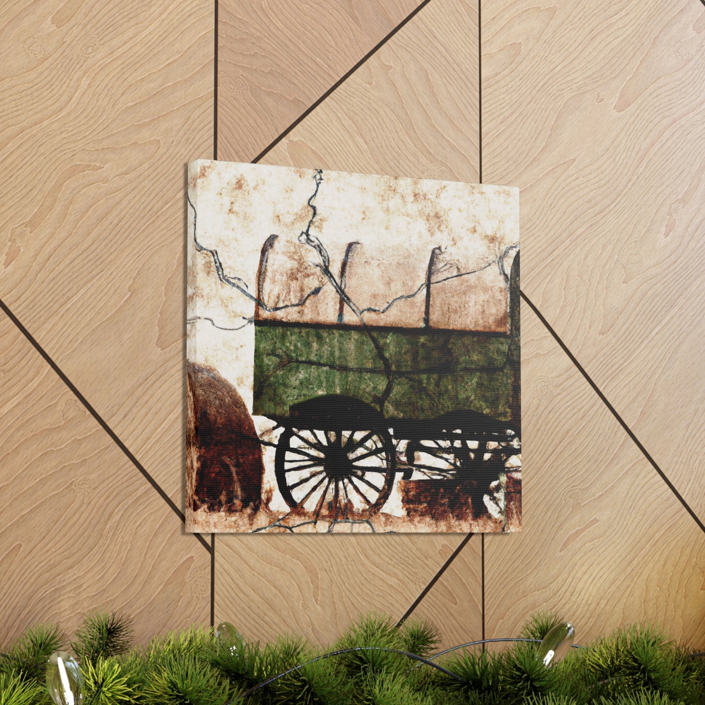 "Hay Wagon in Deco" - Canvas