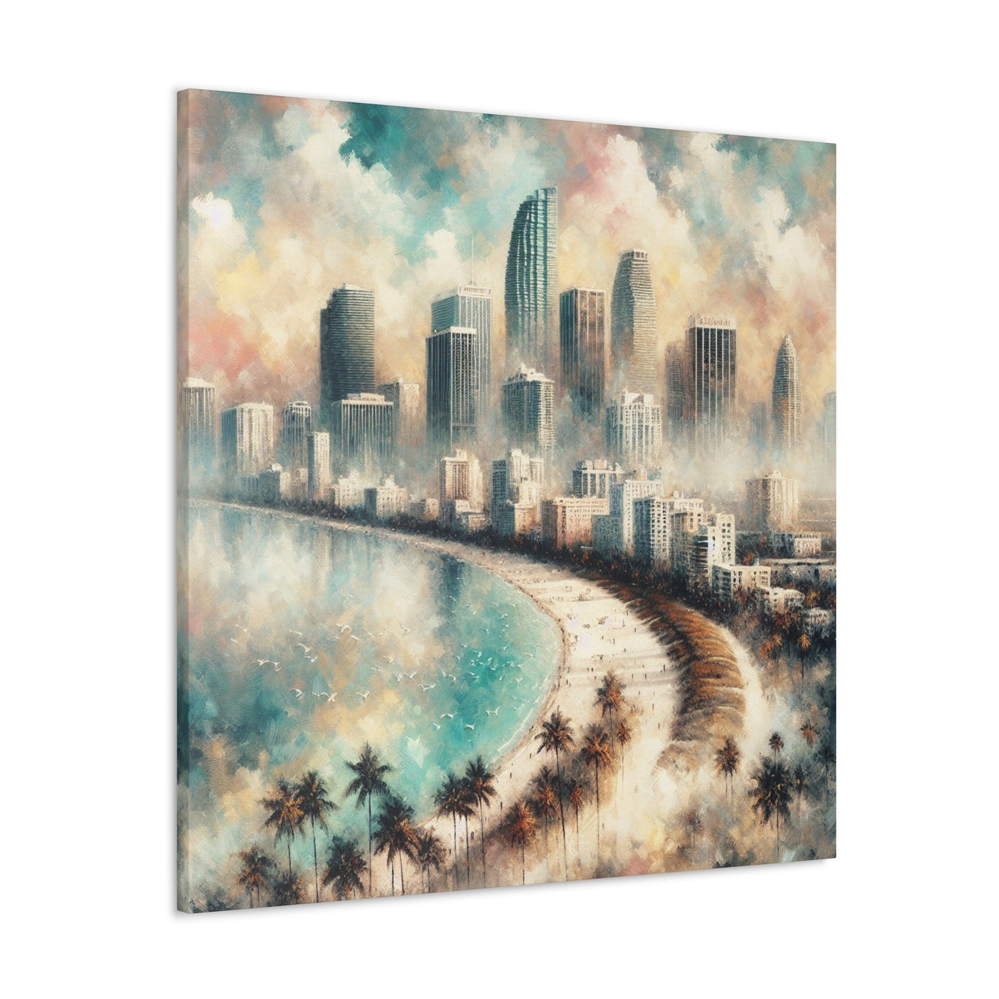 "Miami's Vibrant Coastal Flair" - Canvas