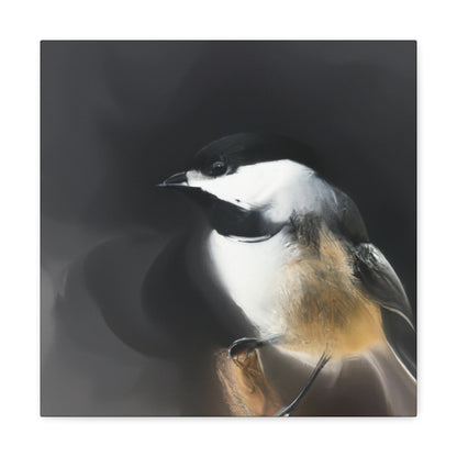 "Chickadee in the Spring". - Canvas