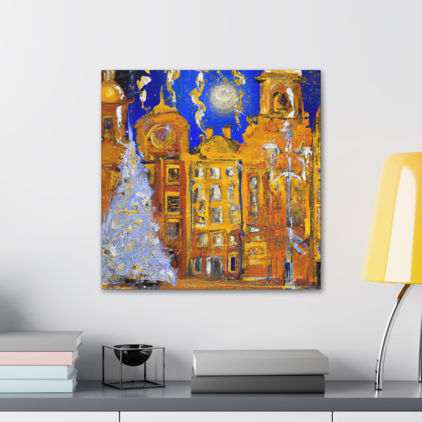 "City Square Splendor Scene" - Canvas