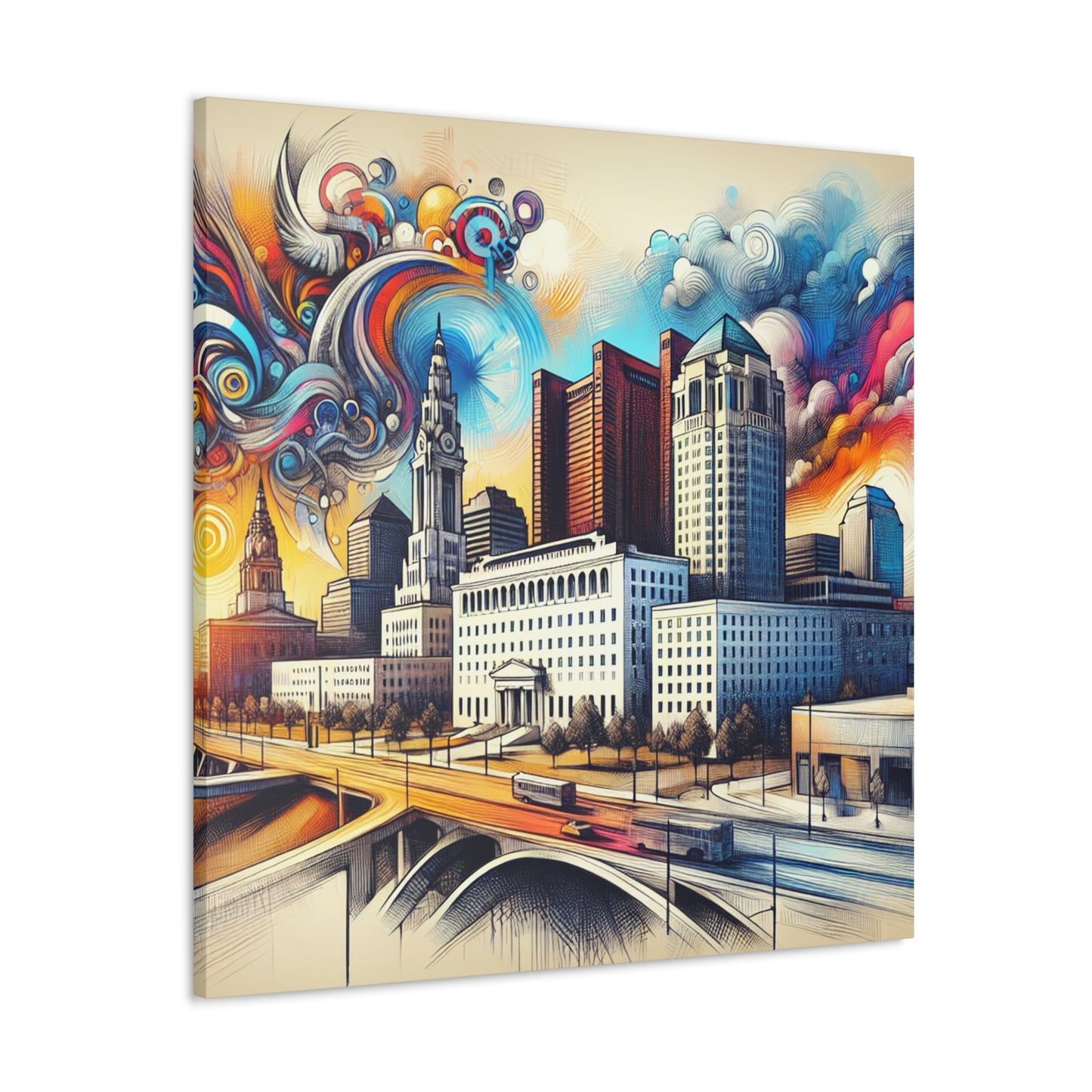 "Enigmatic Columbus Dreamscape" - Canvas