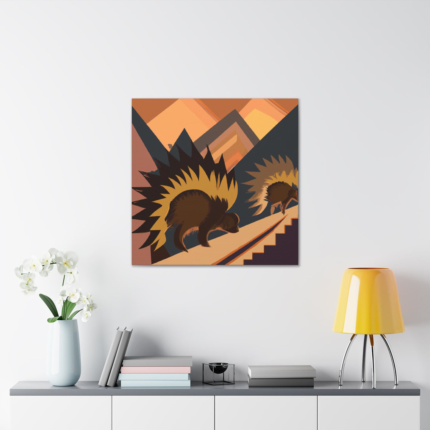 Porcupine in Art Deco - Canvas