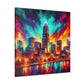 "Urban Serenade: Golden Echo" - Canvas