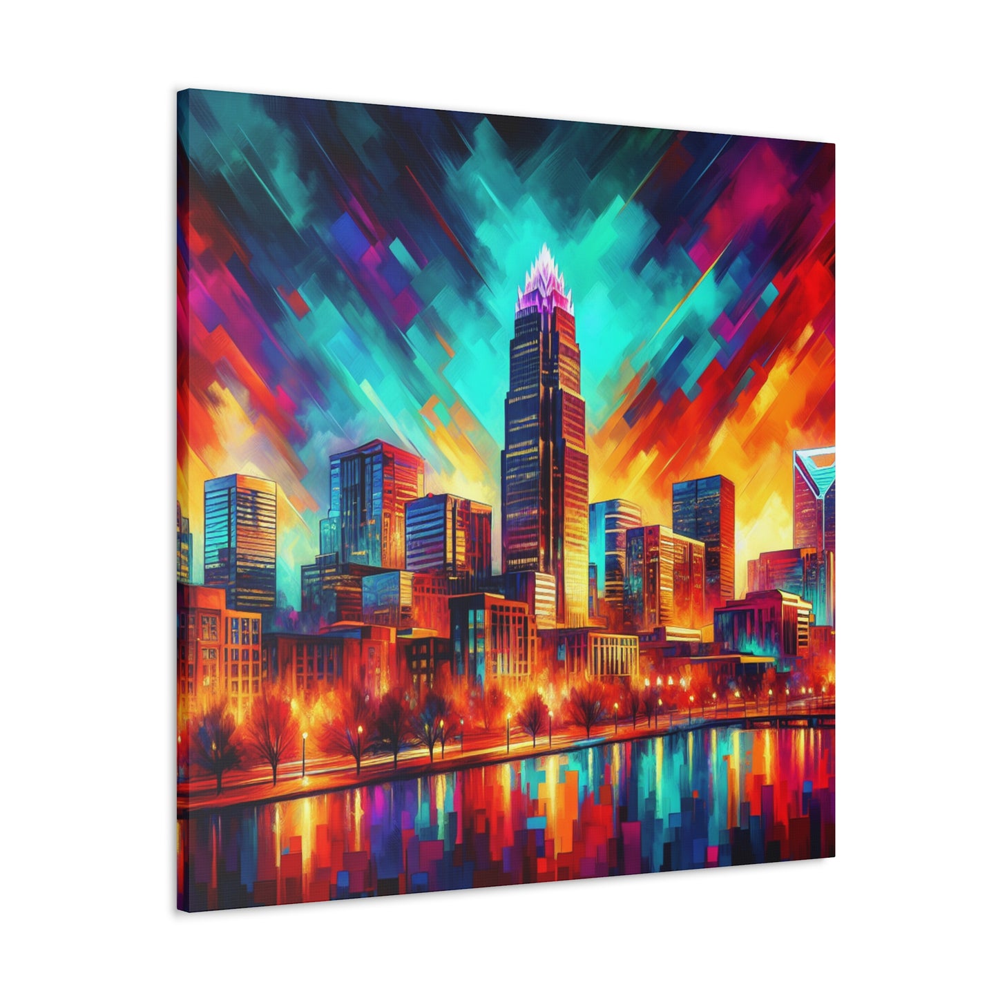 "Urban Serenade: Golden Echo" - Canvas