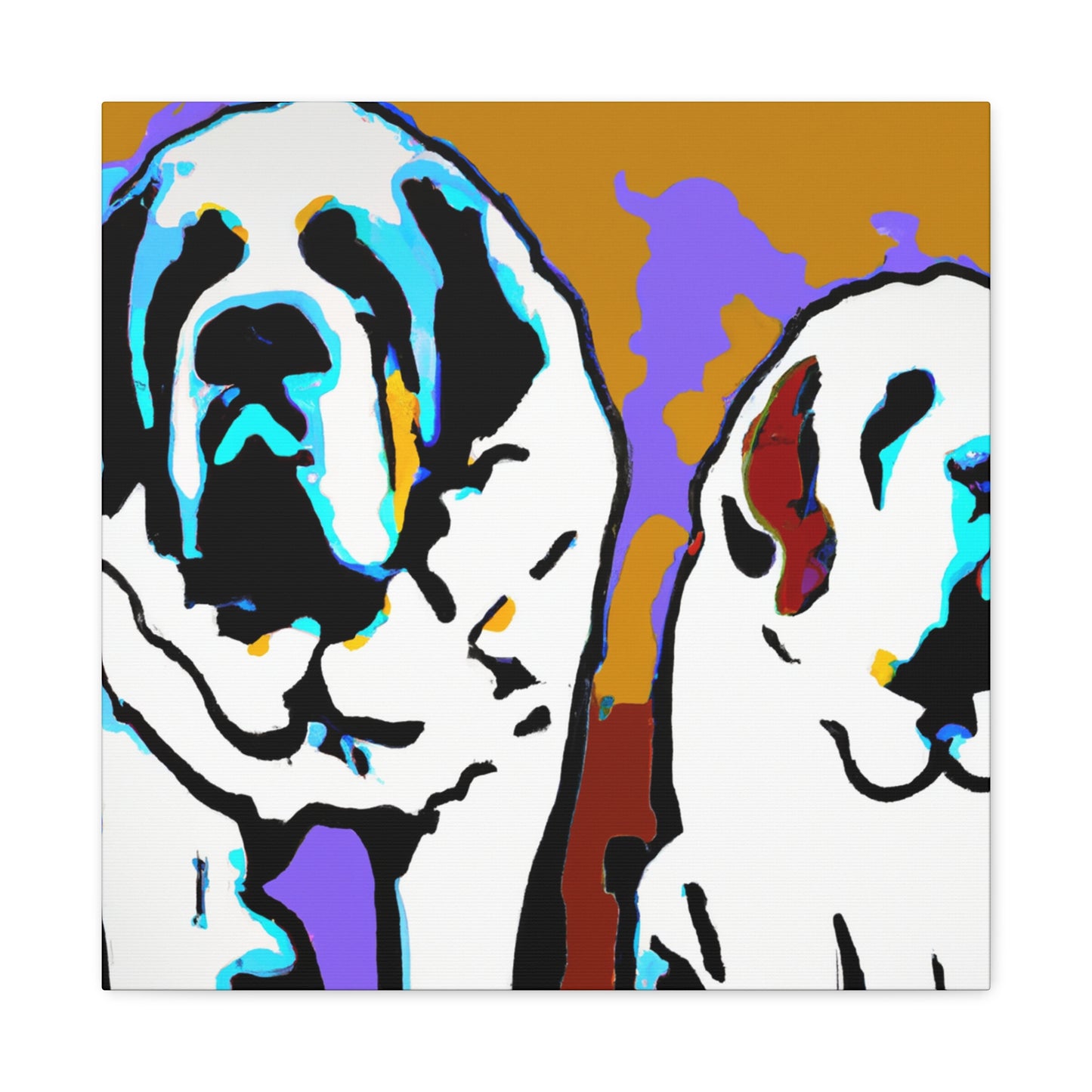 "Saint Bernard in Color". - Canvas