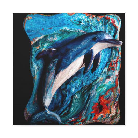 Dolphins in Harmony. - Canvas