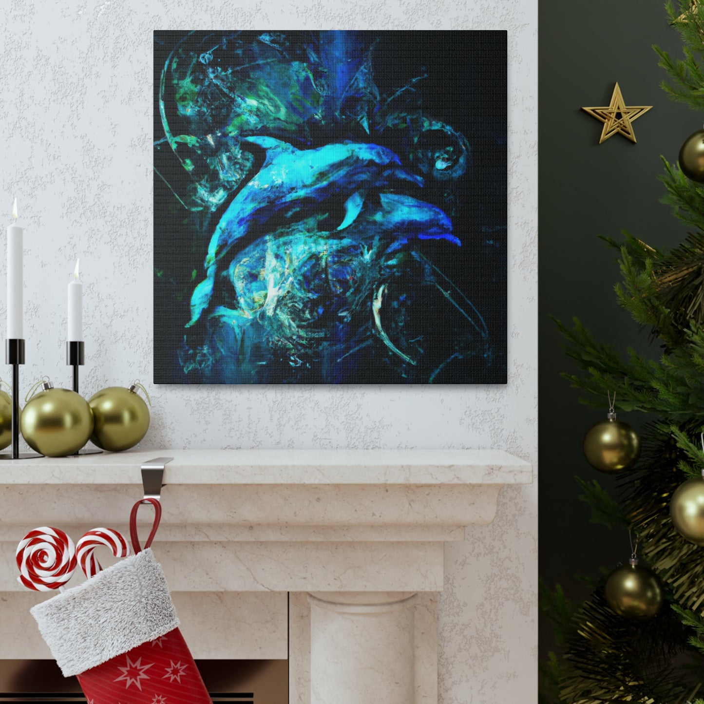 Dolphin's Glorious Dance - Canvas