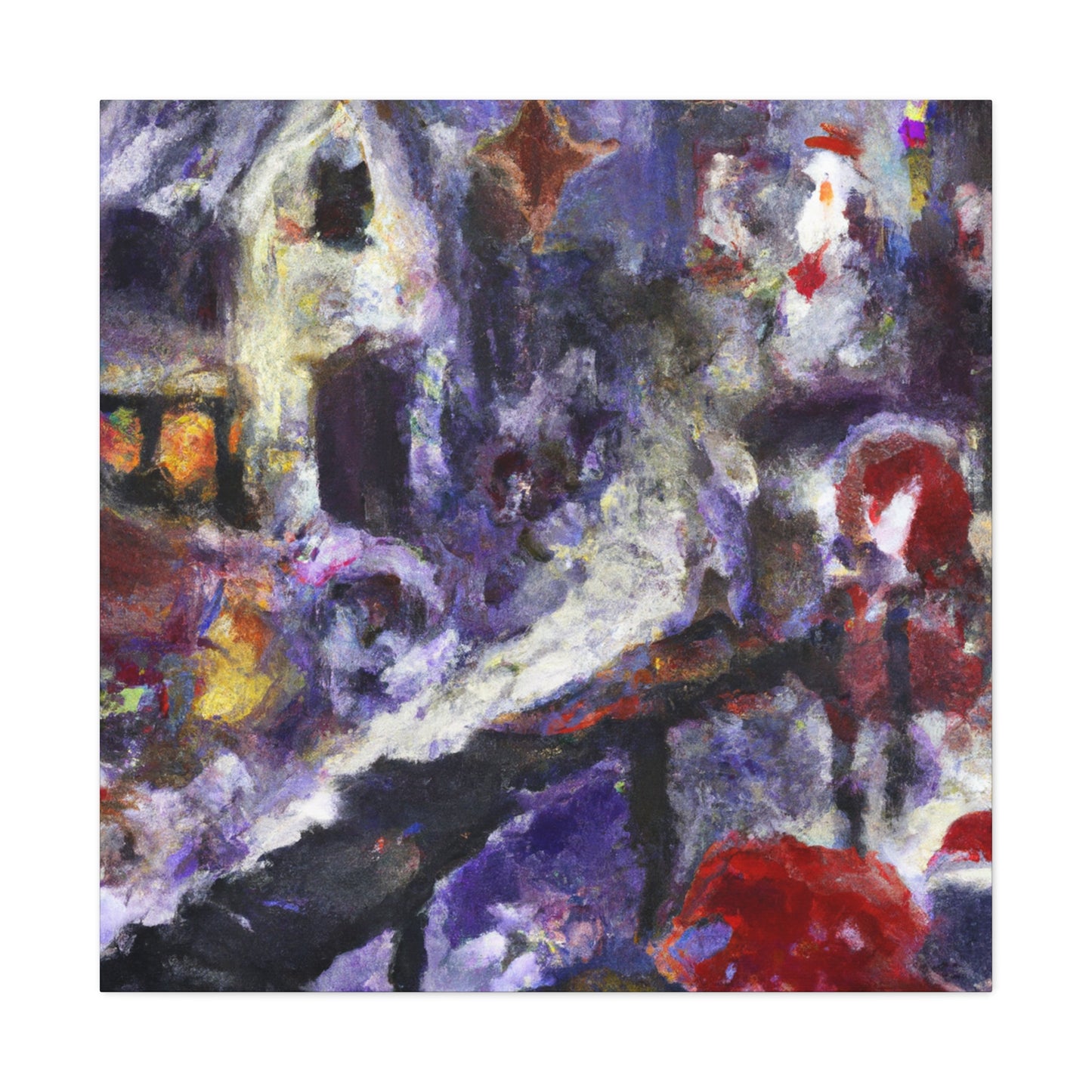 Santa's Workshop Abstraction - Canvas