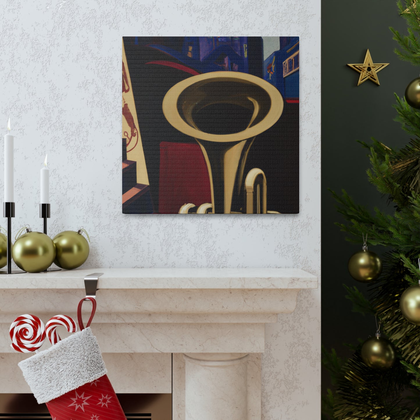 Rising Art Deco Trumpet - Canvas