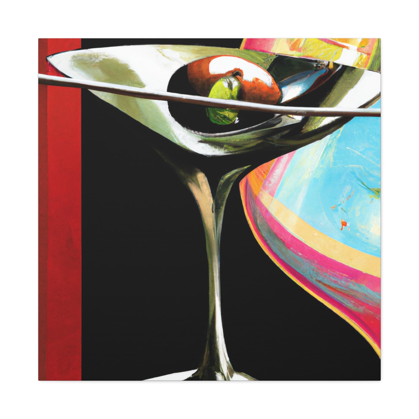 "Martini: Surreal Sip" - Canvas