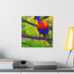 "Rainbow Lorikeets in Bloom" - Canvas