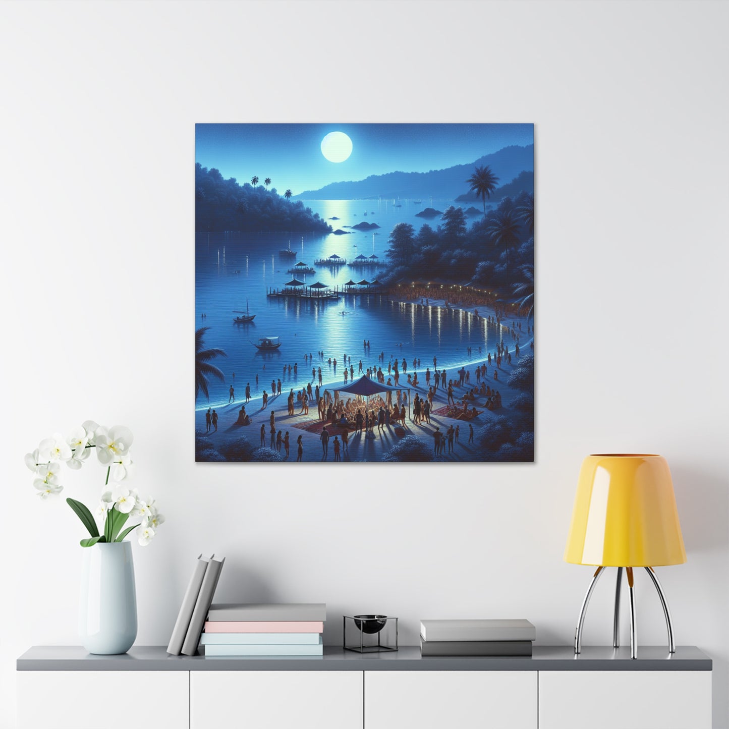 "Midnight Coastal Revelry" - Canvas