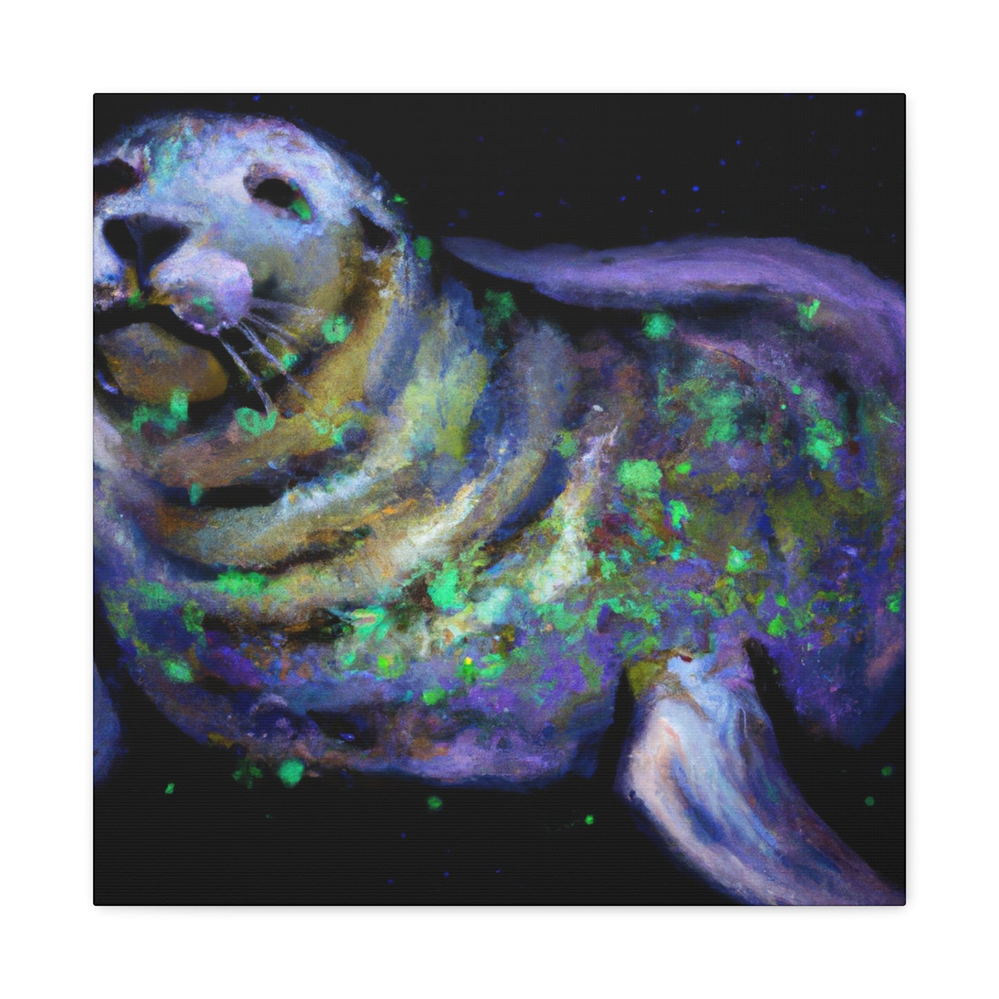 "Harp Seals in Moonlight" - Canvas