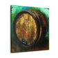 "Whiskey Barrels Glistening". - Canvas