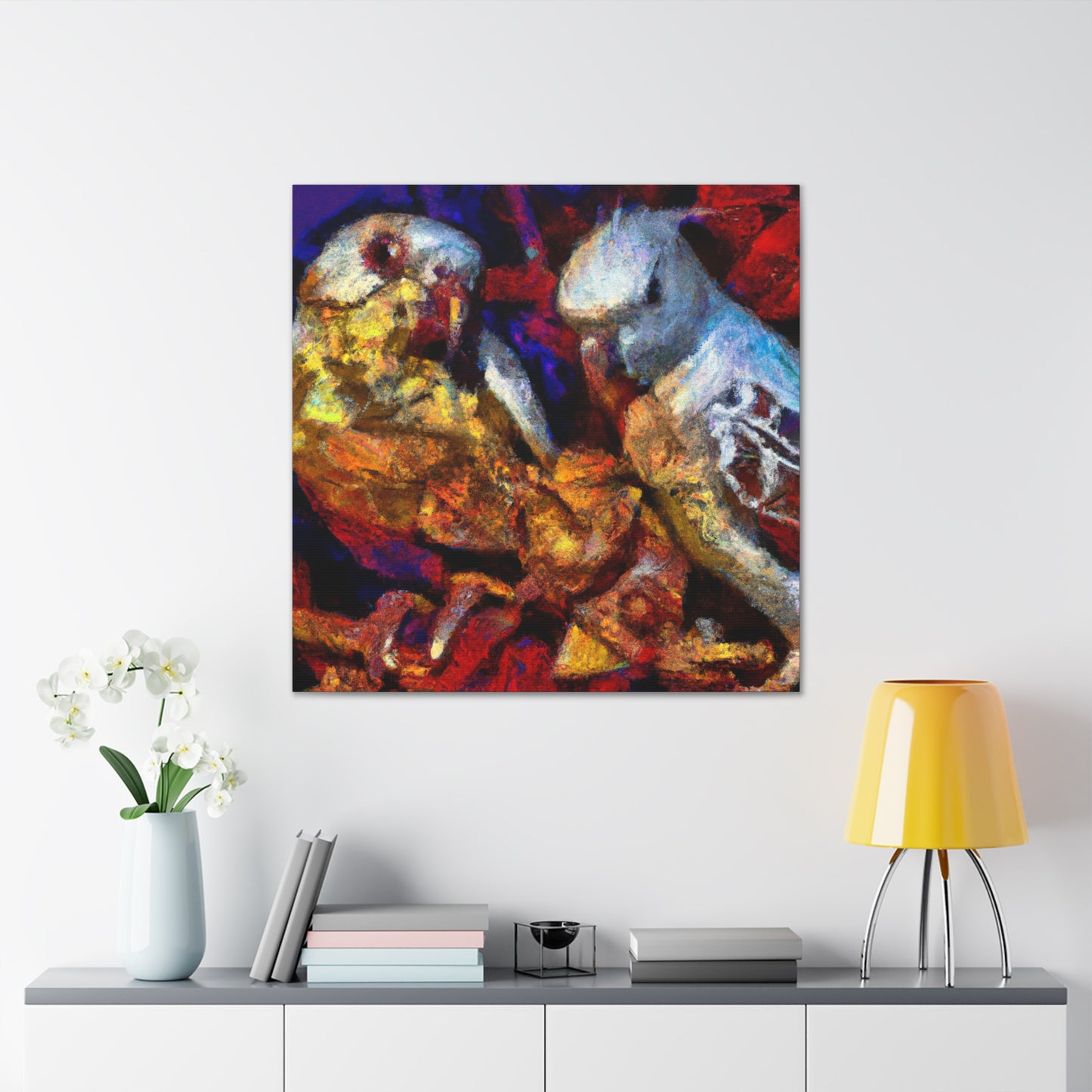 Lovebirds in Harmony - Canvas