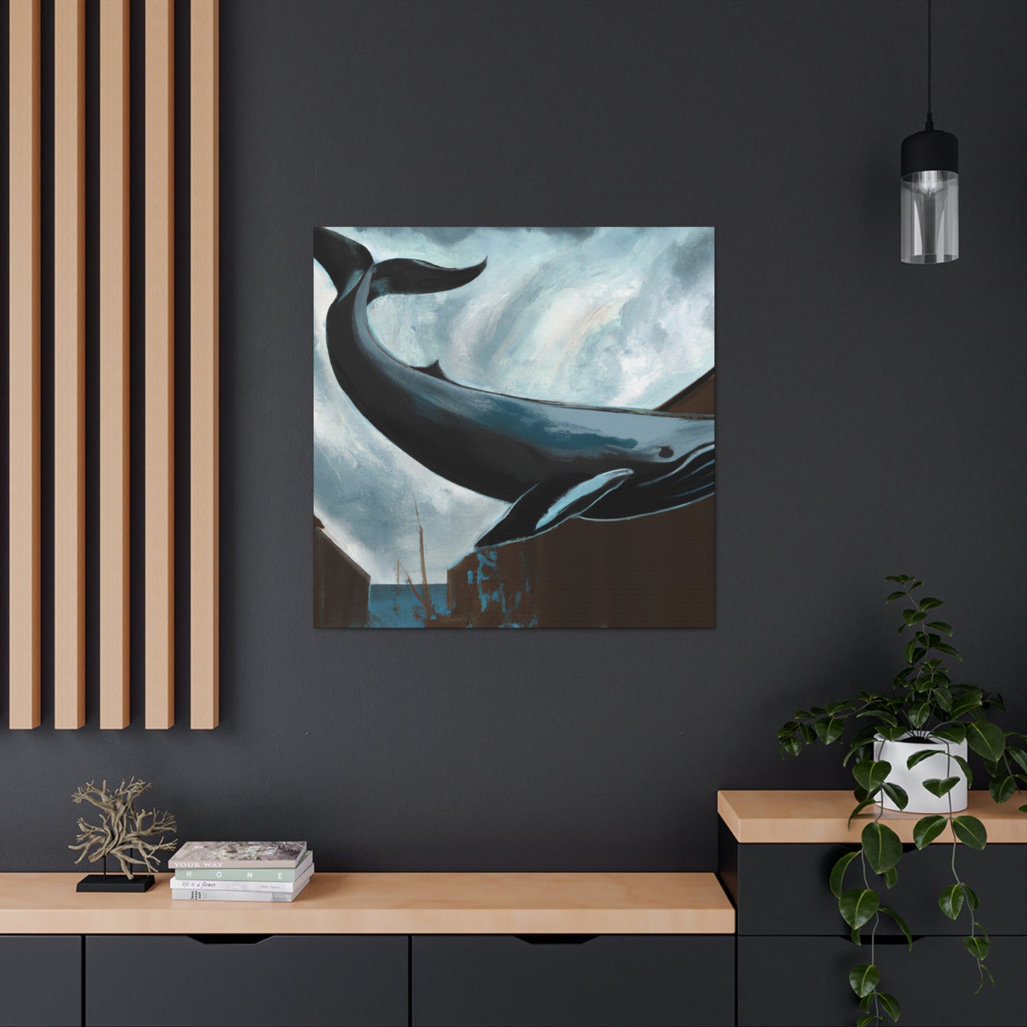 Whale in the Harbor - Canvas