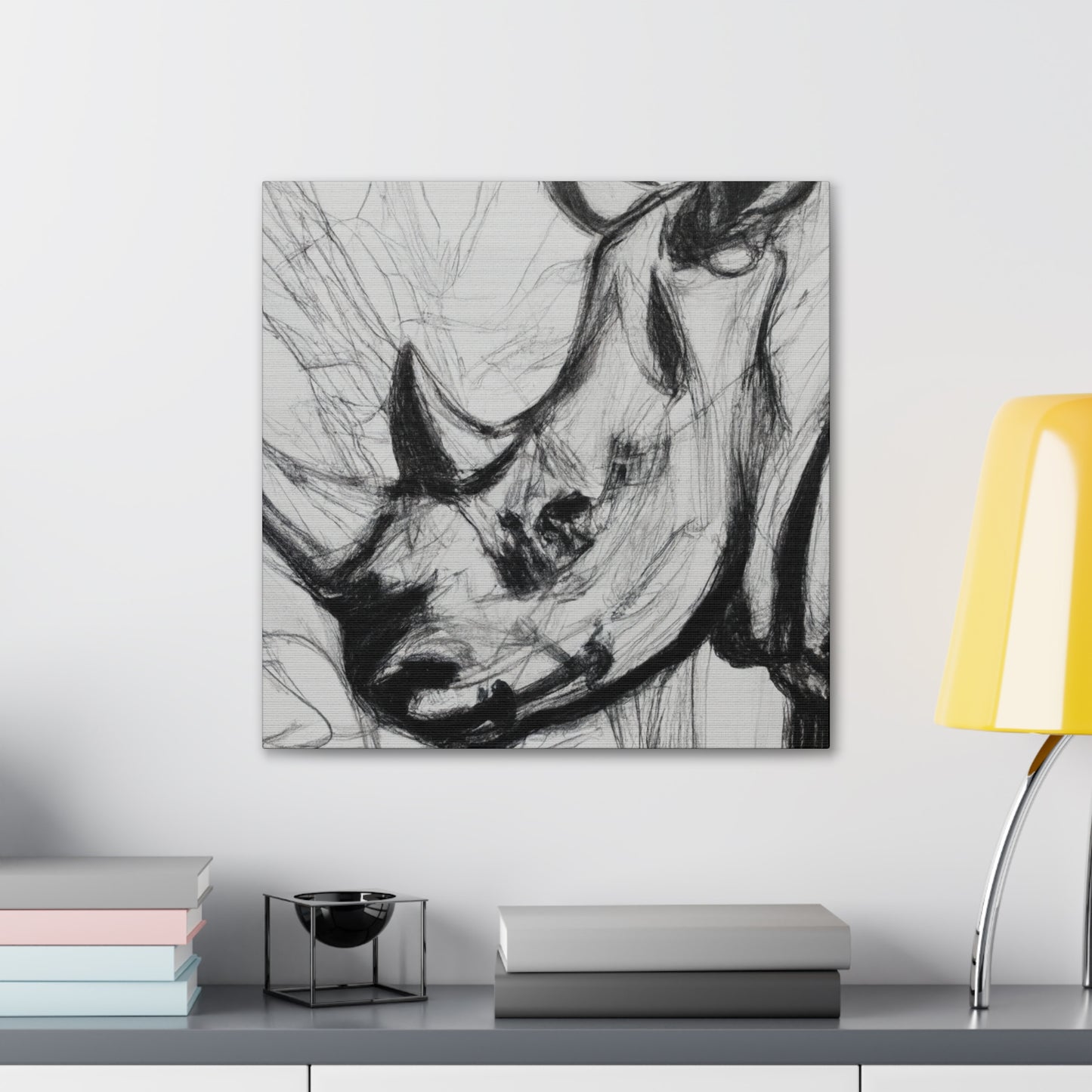 Rhinoceros in Hyperrealism - Canvas