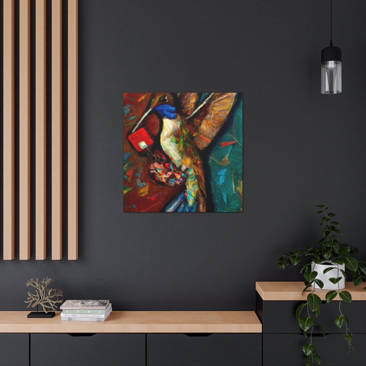 Hummingbird in Flight. - Canvas