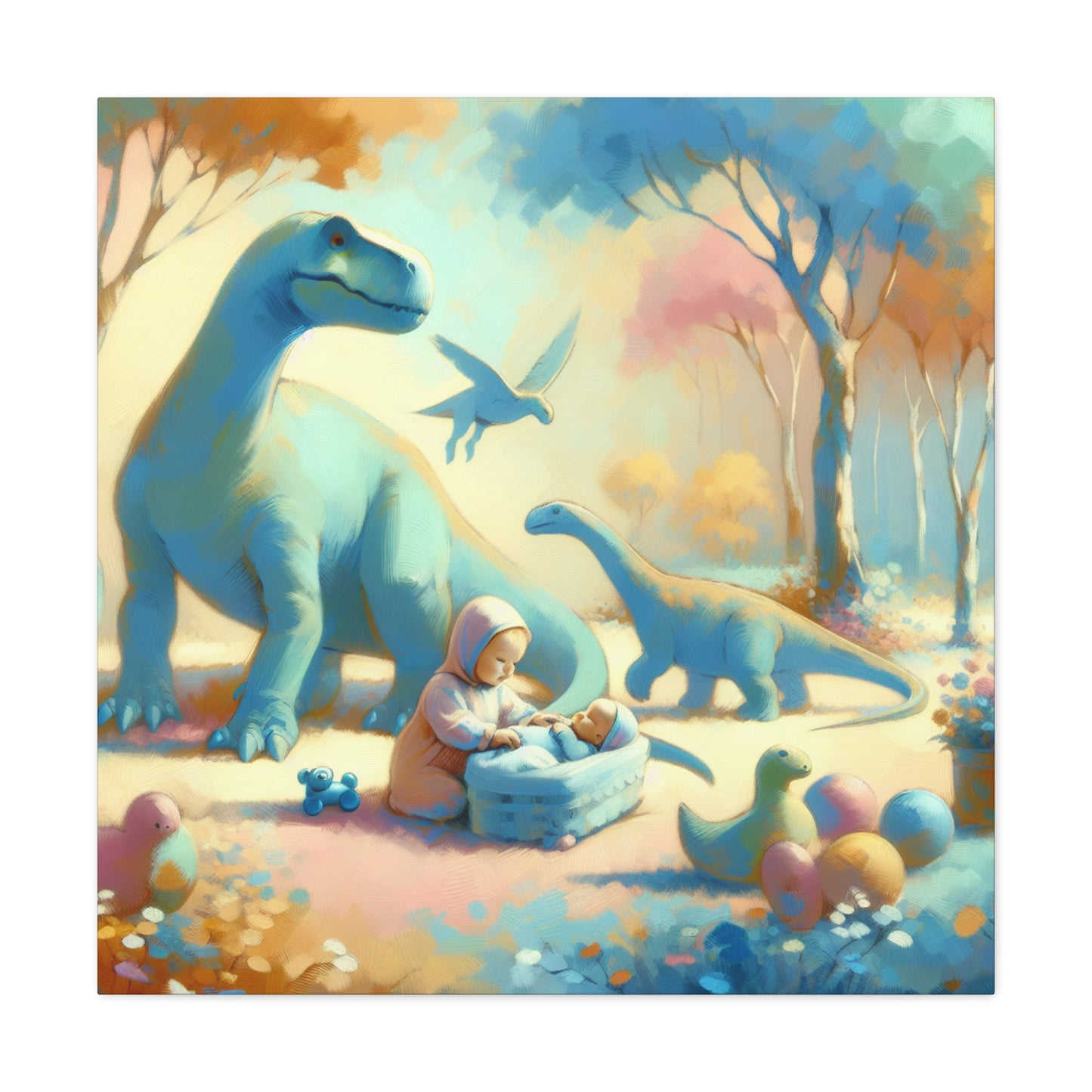 "Pastel Prehistoric Harmony" - Canvas