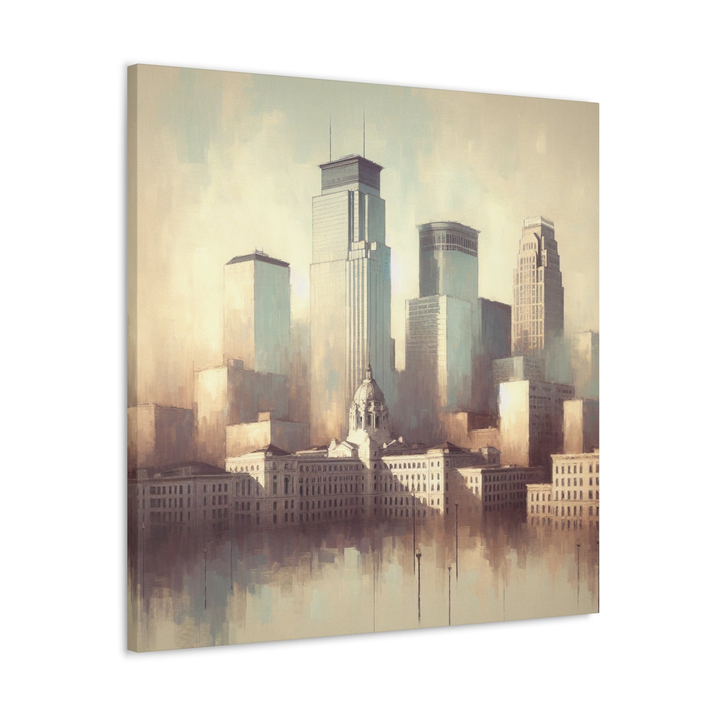 "Cityscapes of Tranquil Twilight" - Canvas