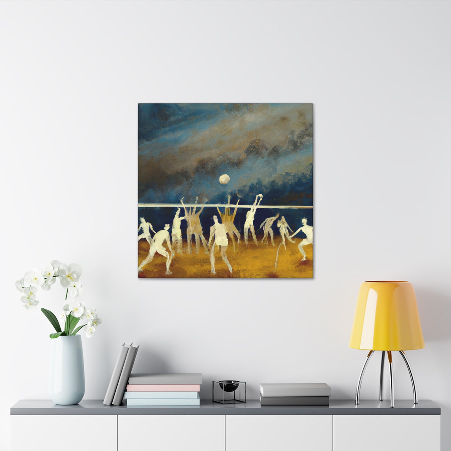 "Volleyball Vibrant Hues" - Canvas