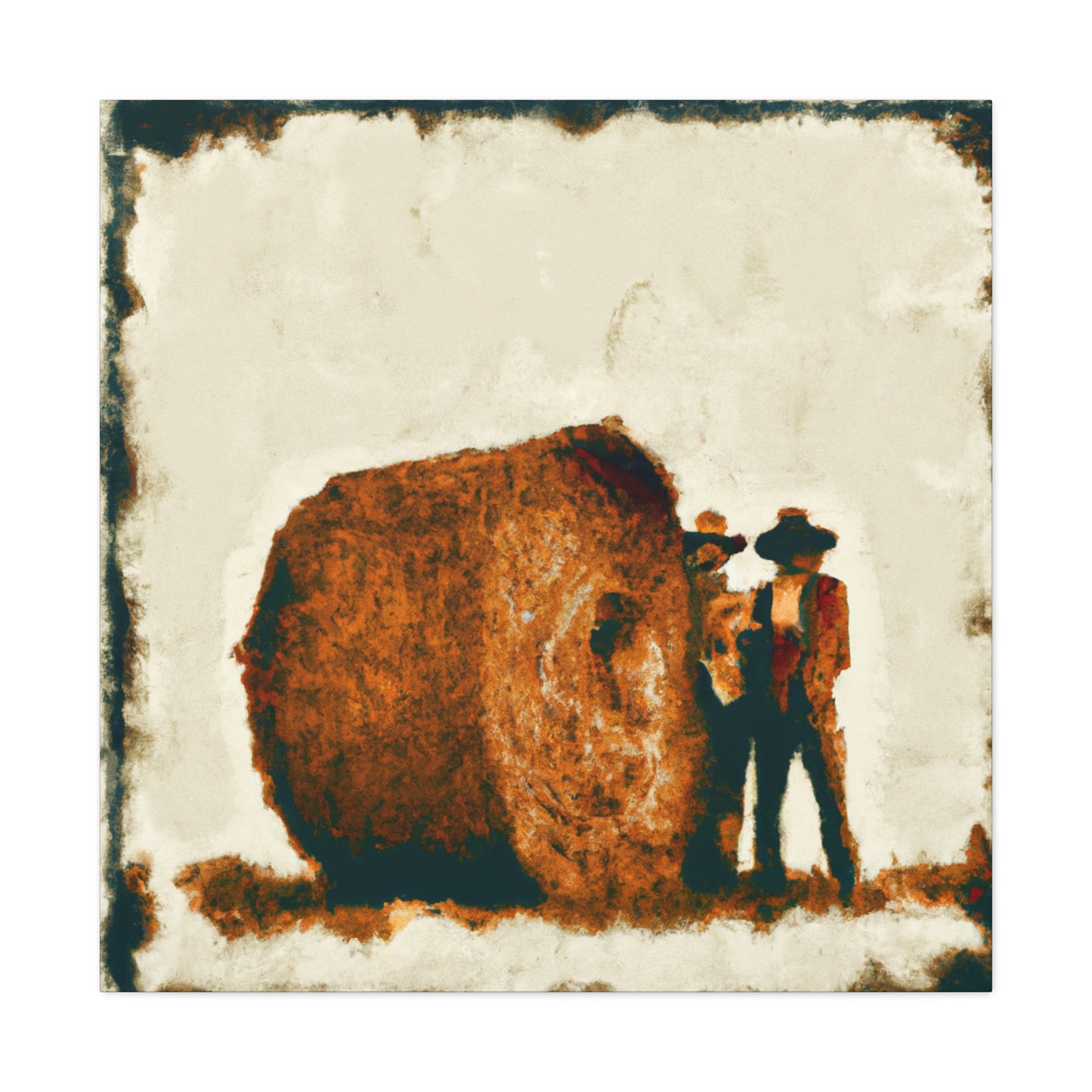 "Rural Harvest Hay Bales" - Canvas