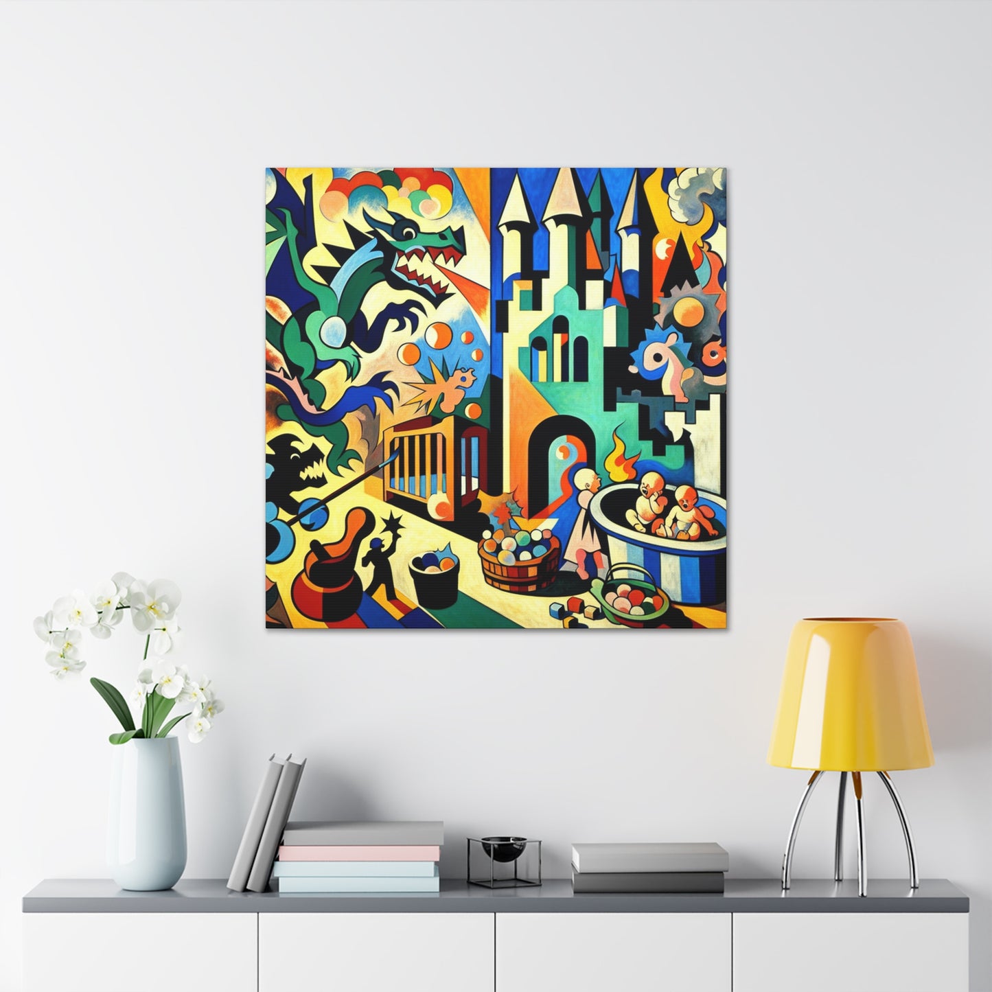 Whimsical Fiery Dreamscapes - Canvas