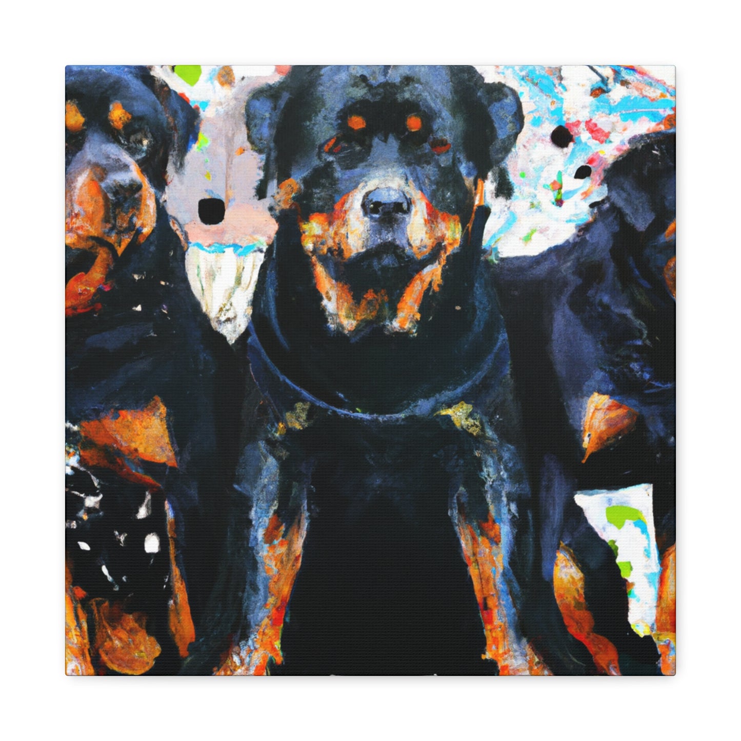 Powerful Rottweiler Pose - Canvas