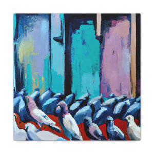 Pigeon's Artful Flight - Canvas