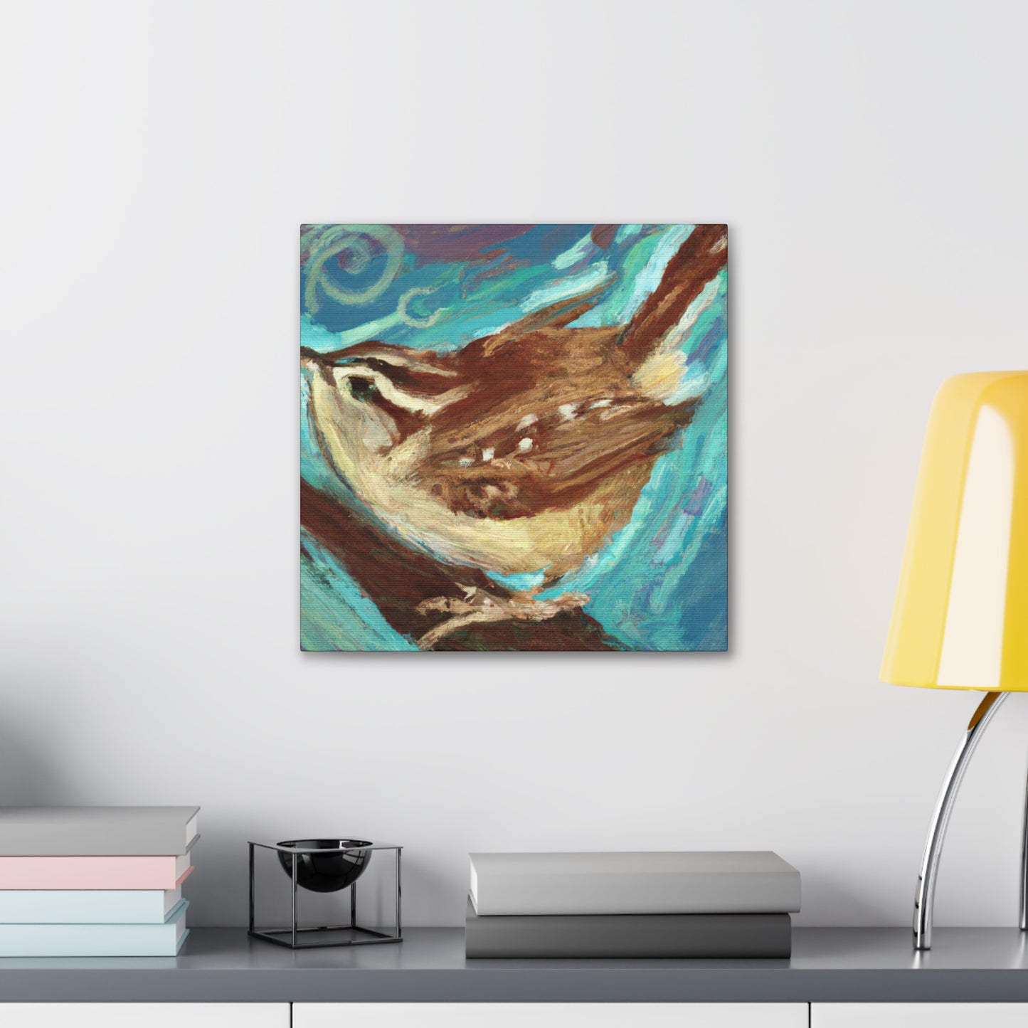 Carolina Wren Expressionism - Canvas