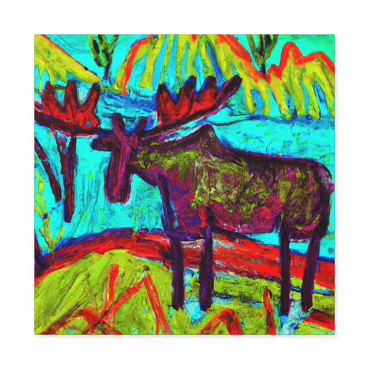 Elk in Fauvist Hues - Canvas