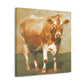 "Jersey Cow Reflection Scene" - Canvas