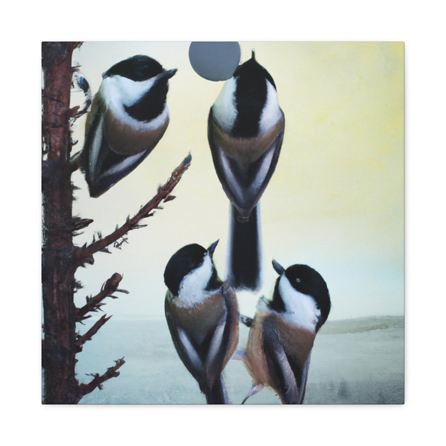 "Chickadee in Surrealism" - Canvas