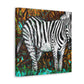 "Zebra's Striped Reflection" - Canvas