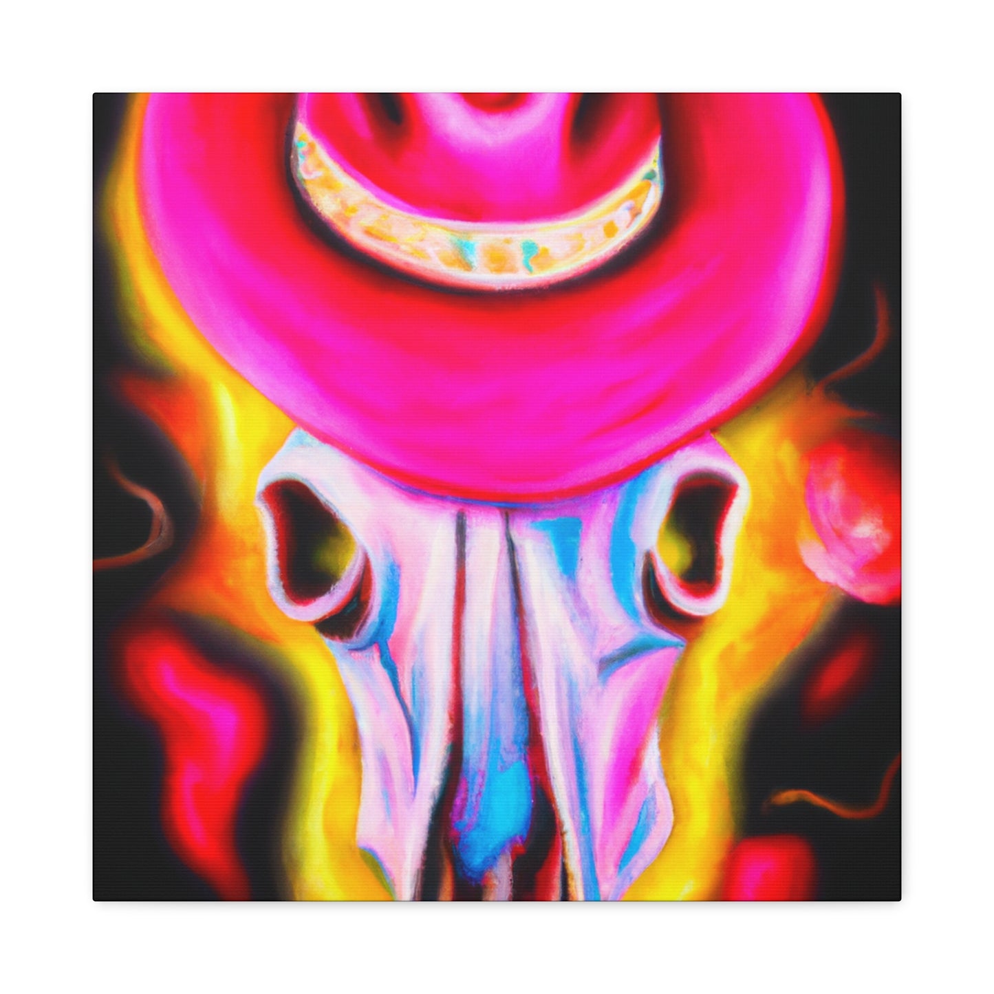 "Cow Skull in Deco" - Canvas