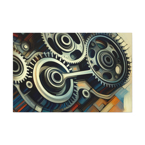 "Mechanical Musings: Crankshaft Symphony" - Canvas