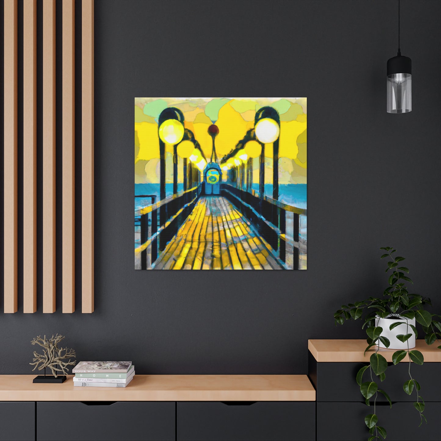 Pier in Moonlight Dream - Canvas