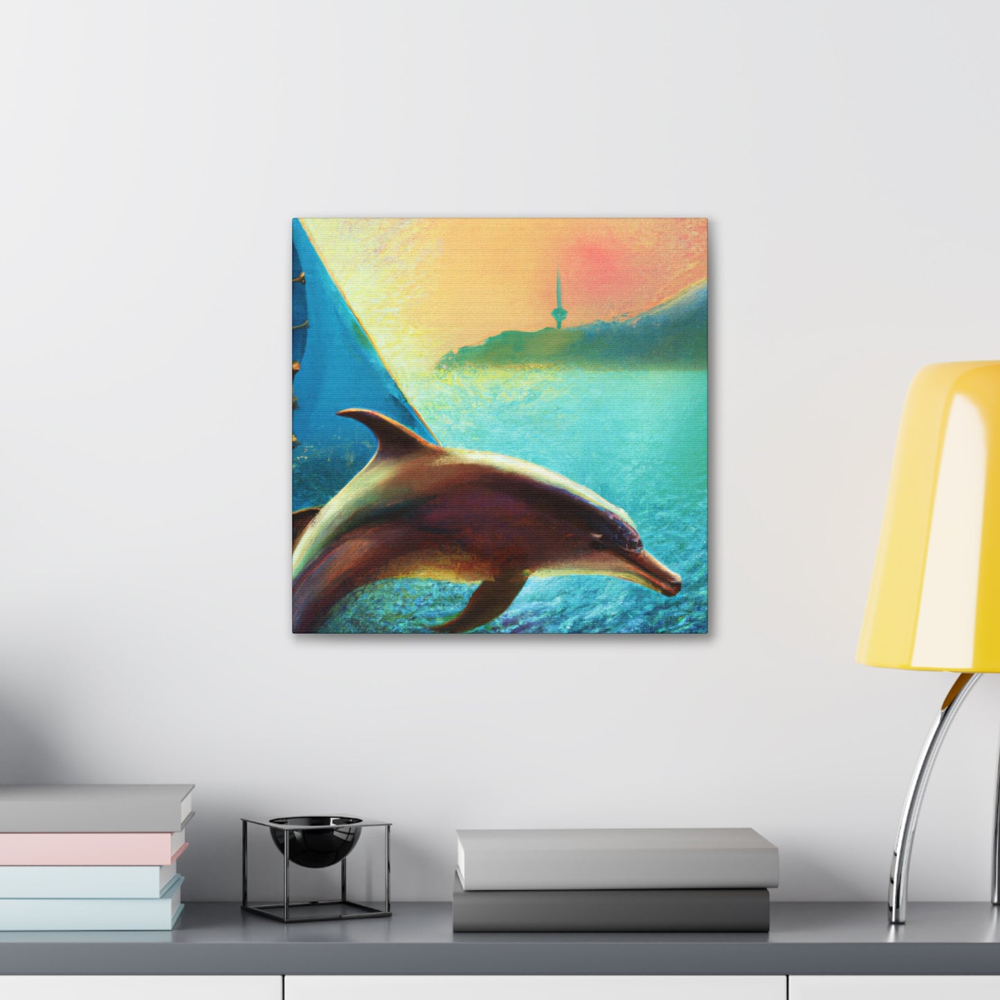 "Dolphin's Surreal Dream" - Canvas