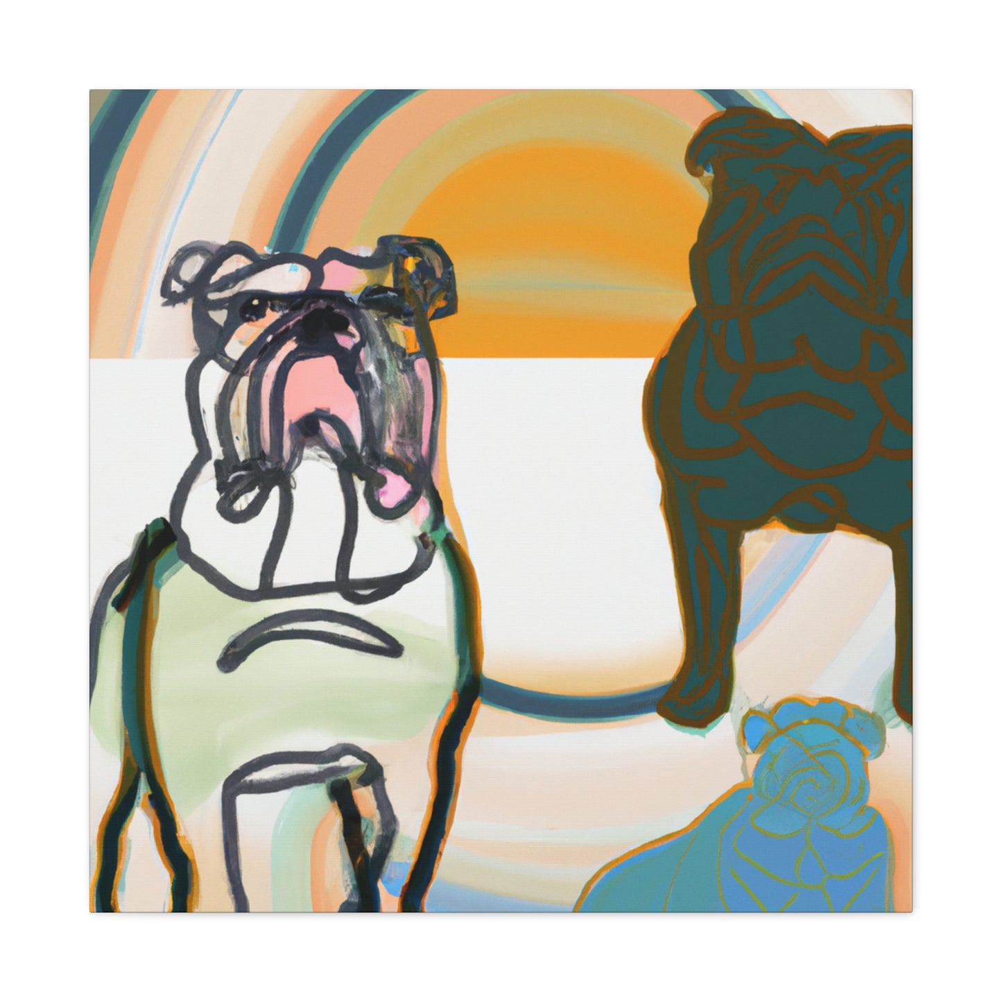 "Surreal Bulldog Dreamscape" - Canvas