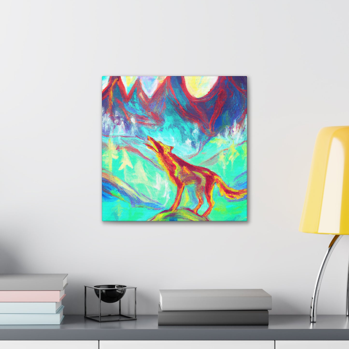 "Wolves in Fauvist Hues" - Canvas