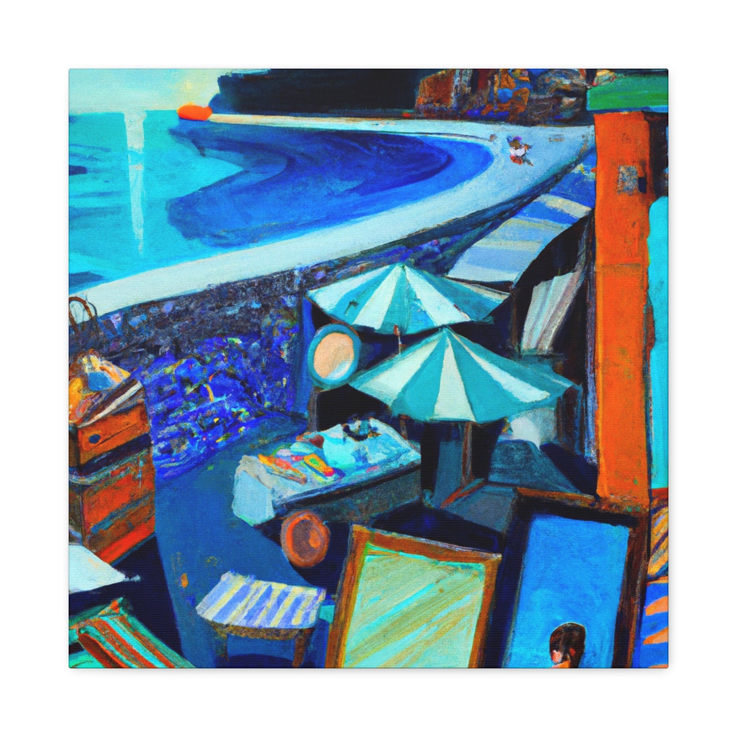 "Shops on Coastal Shores" - Canvas