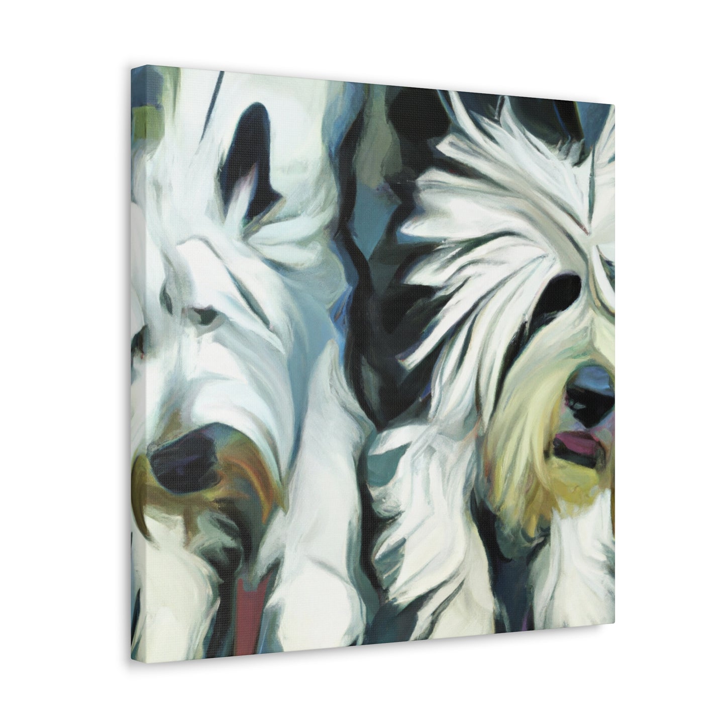 "Old English Sheepdog Dreaming" - Canvas