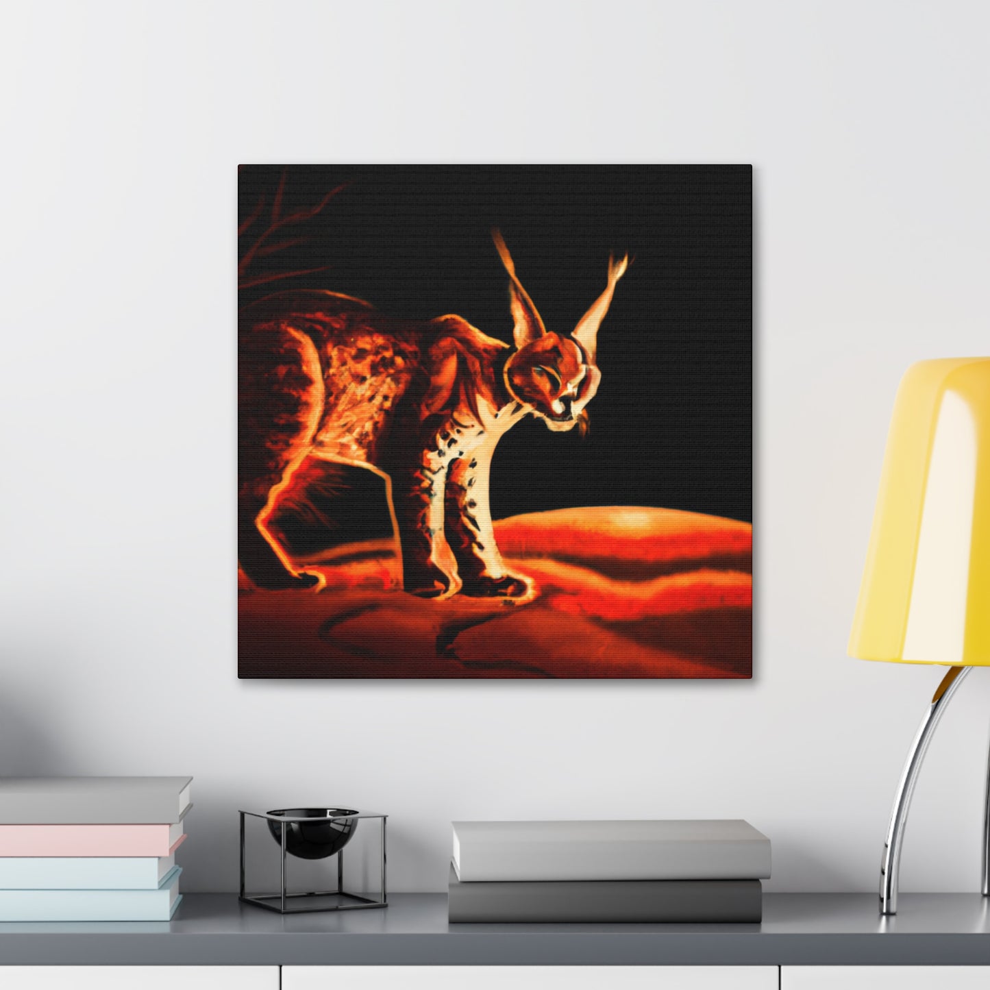 Caracal's Majestic Leap - Canvas