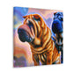 "Pensive Shar Pei Dream" - Canvas