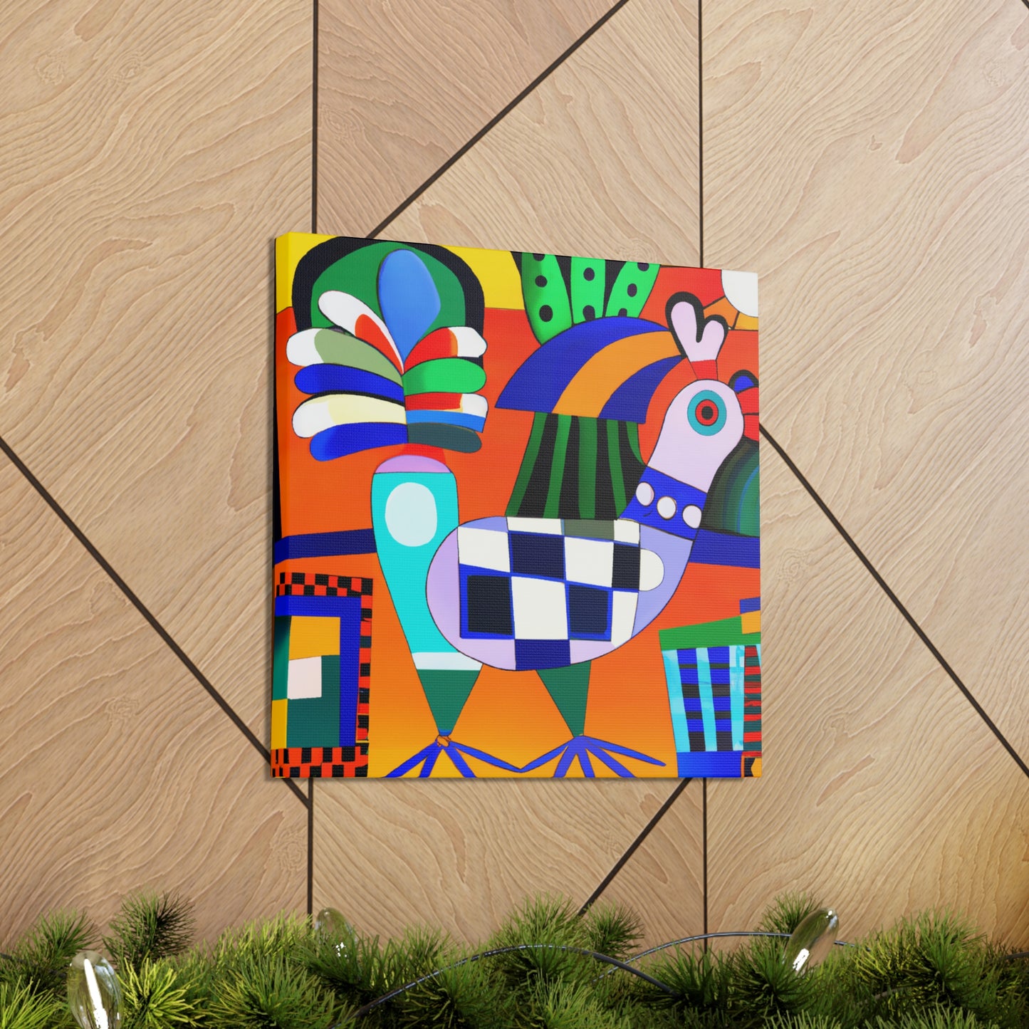 "Chickens in Art Deco" - Canvas